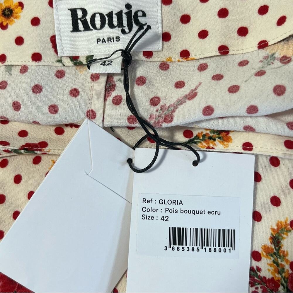 NEW Rouje Gloria Wrap Midi Skirt Polka Dot Floral Sz 42 (US 10) - Picture 7 of 10